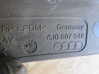 Audi TT Mk2 8J OEM Front Wheel Spoiler Mud Flap, Right 8J0807548 2008 2009 2010 2011 2012 2013 2014 20153